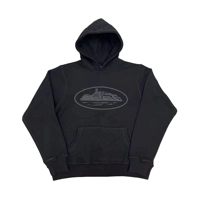 Felpa con cappuccio Corteiz Alcatraz V2 triplo nero