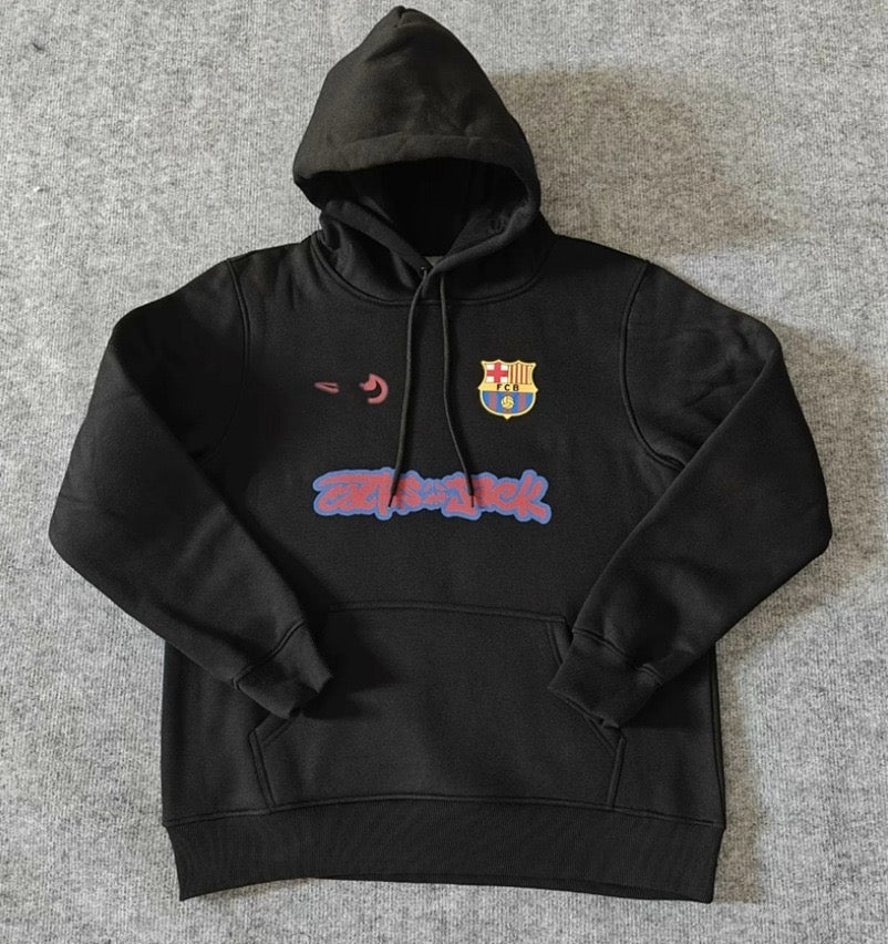 TRAVIS SCOTT X NIKE X FC BARCELONA SPRAY LOGO HOODIE BLACK