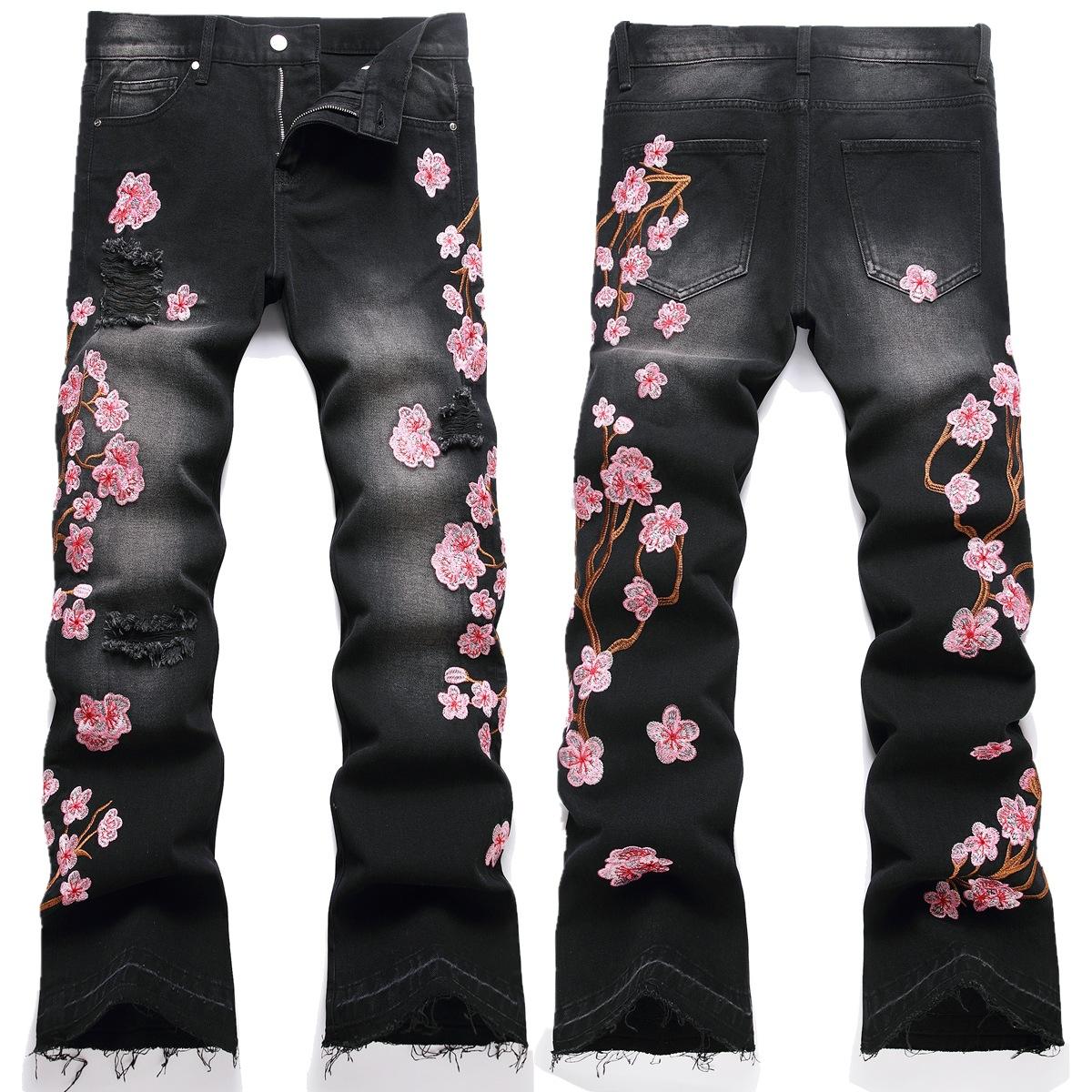 Jeans rose flared
